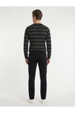 Siyah Düz Dokuma Slim Fit Casual Pamuk Karışımlı Pantolon