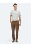 Açık Kahve Düz Dokuma Regular Fit Casual Pamuk Karışımlı Pantolon