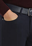 Lacivert Düz Dokuma Slim Fit Casual Pantolon