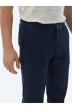 Lacivert Düz Dokuma Regular Fit Casual Pamuk Karışımlı Pantolon