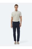 Lacivert Düz Dokuma Regular Fit Casual Pamuk Karışımlı Pantolon