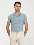Kip Polo Yaka Baskılı Koyu Mint Erkek T-Shirt TSH-1320