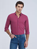 Kip Regular Fit Uzun Kollu Mürdüm Erkek Gömlek GM-4603