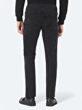 Siyah Slim Fit Denim Pamuk Karışımlı Pantolon