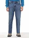 Lacivert Carrot Fit Denim Pamuk Karışımlı Pantolon