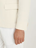 Ekru Düz Slim Fit Örme Ceket
