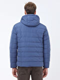 İndigo Regular Fit Kapüşonlu Casual Dokuma Mont