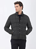Antrasit Regular Fit Dik Yaka Casual Dokuma Mont