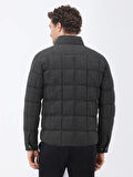 Antrasit Regular Fit Dik Yaka Casual Dokuma Mont