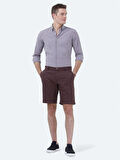 Mürdüm Dokuma Slim Fit Casual Bermuda