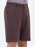 Mürdüm Dokuma Slim Fit Casual Bermuda
