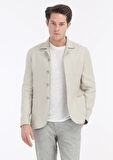 Bej Mikro Shirt Shoulder Slim Fit %100 Keten Ceket