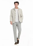 Bej Mikro Shirt Shoulder Slim Fit %100 Keten Ceket