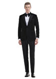 Beyaz Düz Slim Fit Duble Manşet Ata Yaka Smokin Gömlek