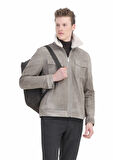 Vizon Regular Fit Gömlek Yaka Casual Süet Deri Mont