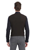 Kahverengi Regular Fit V Yaka Casual Örme Triko Yelek