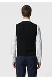 Siyah Regular Fit V Yaka Casual Örme Triko Yelek