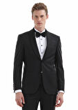 Beyaz Düz Slim Fit Duble Manşet Ata Yaka Smokin Gömlek