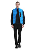 Mavi Regular Fit Dik Yaka Casual Dokuma Spor Yelek