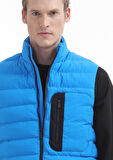 Mavi Regular Fit Dik Yaka Casual Dokuma Spor Yelek