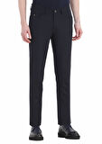 Lacivert Düz Dokuma Slim Fit Casual Pantolon