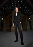 Siyah Desenli Thin&taller Slim Fit Kruvaze Yaka Dokuma Smokin Takım Elbise