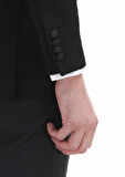 Siyah Desenli Thin&taller Slim Fit Kruvaze Yaka Dokuma Smokin Takım Elbise