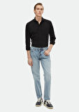 İndigo Düz Regular Fit Denim %100 Pamuk Pantolon