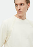 Ekru Bisiklet Yaka Düz Sweatshırt