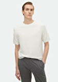 Ekru Bisiklet Yaka Jakarlı Triko