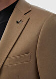 Deve Tüyü Düz Regular Fit %100 Kaşmir Ceket