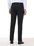 Siyah Düz Dokuma Slim Fit Klasik Yün Karışımlı Pantolon
