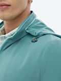 Koyu Mint Regular Fit Dik Yaka Casual Dokuma Mont