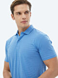 Mavi Jakarlı Polo Yaka %100 Pamuk T-Shirt