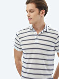 Lacivert Çizgili Polo Yaka T-Shirt