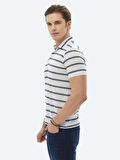 Lacivert Çizgili Polo Yaka T-Shirt