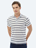 Lacivert Çizgili Polo Yaka T-Shirt