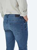 Lacivert Slim Fit Denim Pamuk Karışımlı Pantolon