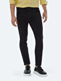 Siyah Slim Fit Denim Pamuk Karışımlı Pantolon
