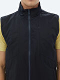 Lacivert Regular Fit Dik Yaka Casual Dokuma Spor Yelek