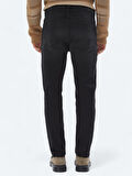 Siyah Slim Fit Denim Pamuk Karışımlı Pantolon