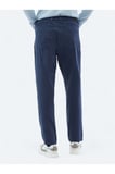 İndigo Dokuma Carrot Fit Casual Pamuk Karışımlı Pantolon