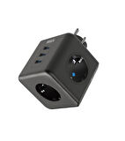 Blic Termal Akım Korumalı Isıya Dayanıklı Priz 3x Soket 2xUSB 1xType C FTR-09