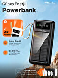 ACL PW-61 30.000mAh Güneş Enerjili Powerbank | 5 Cihaz Aynı Anda Şarj | USB-C & Lightning & Micro USB & 2x USB Çıkış | Dahili LED Fener