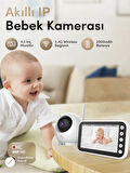 Blic BLM-34 4.3” Ekranlı Kablosuz IP Bebek Kamerası - Gece Görüşü, İki Yönlü Ses, Lullaby, Sıcaklık Sensörü