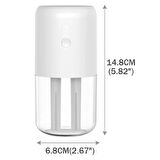 Aksesuarcı Işıklı Şarjlı Çift Filtreli Aromaterapi Difüzörü Oda Hava Nemlendirici Air Humidifier 280mL, Yedek Filtreli