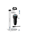 Fulltech FC16 48W Hızlı Şarjlı Araç Şarj Cihazı | USB-C & USB Çift Giriş | C to C Kablo Dahil | Renkli Işıklı Port | 30W PD + 18W QC
