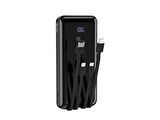 BLIC BPB3 10.000mAh LCD Ekranlı Powerbank | 3in1 Dahili Kablolu, 2.1A Hızlı Şarj, USB-A & USB-C Girişli