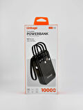 LCD Ekranlı 10.000mAh Taşınabilir Powerbank - USB-C, Mikro, Lightning