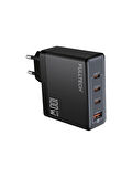 Fulltech FC24 100W GaN Hızlı Şarj Adaptörü | 3x USB-C + 1x USB-A Çoklu Port | Laptop & Telefon Uyumlu | PD Power Delivery